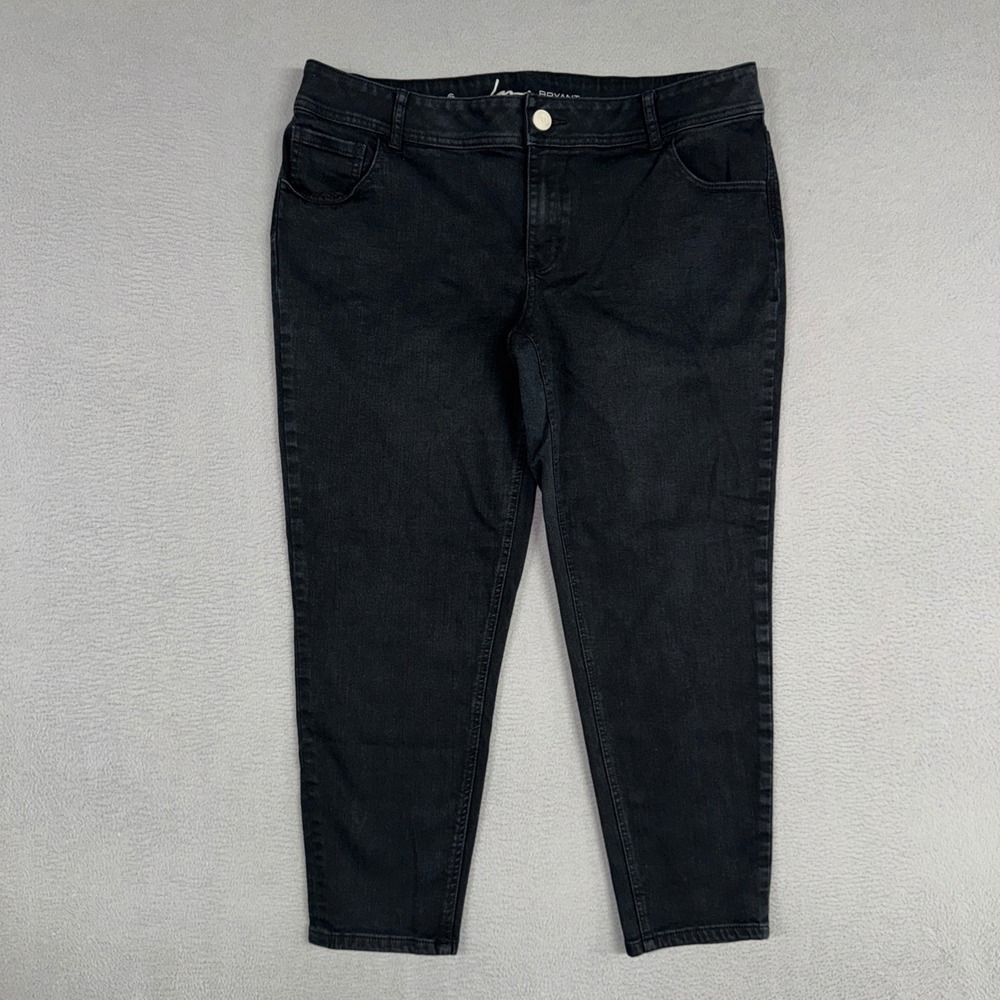 Lane Bryant Jeans Womens 18 Black Ankle Slim Stretch High Rise Stretch Denim